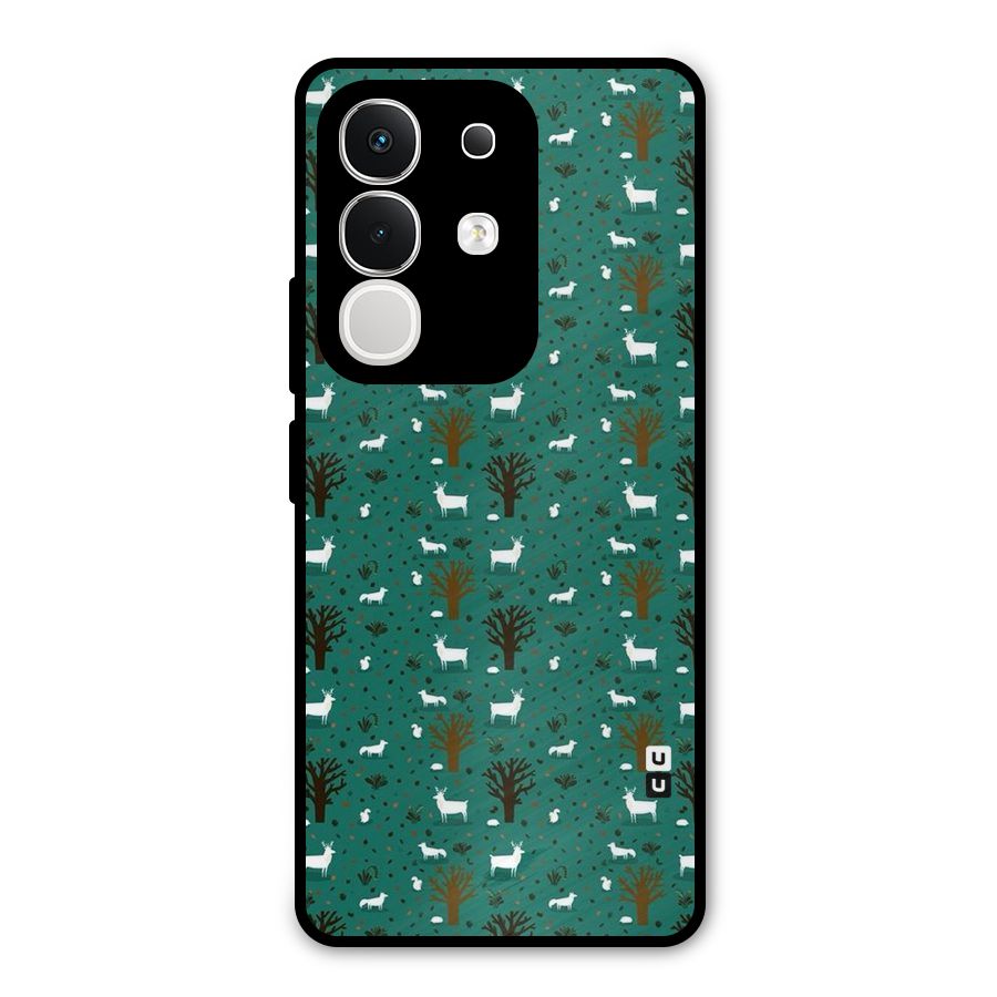 Animal Grass Pattern Metal Back Case for Vivo T4x