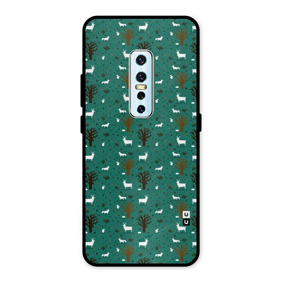 Animal Grass Pattern Metal Back Case for Vivo V17 Pro