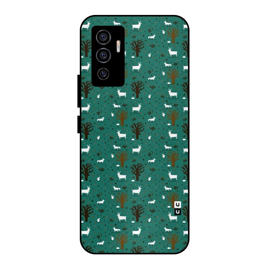 Animal Grass Pattern Metal Back Case for Vivo V23e