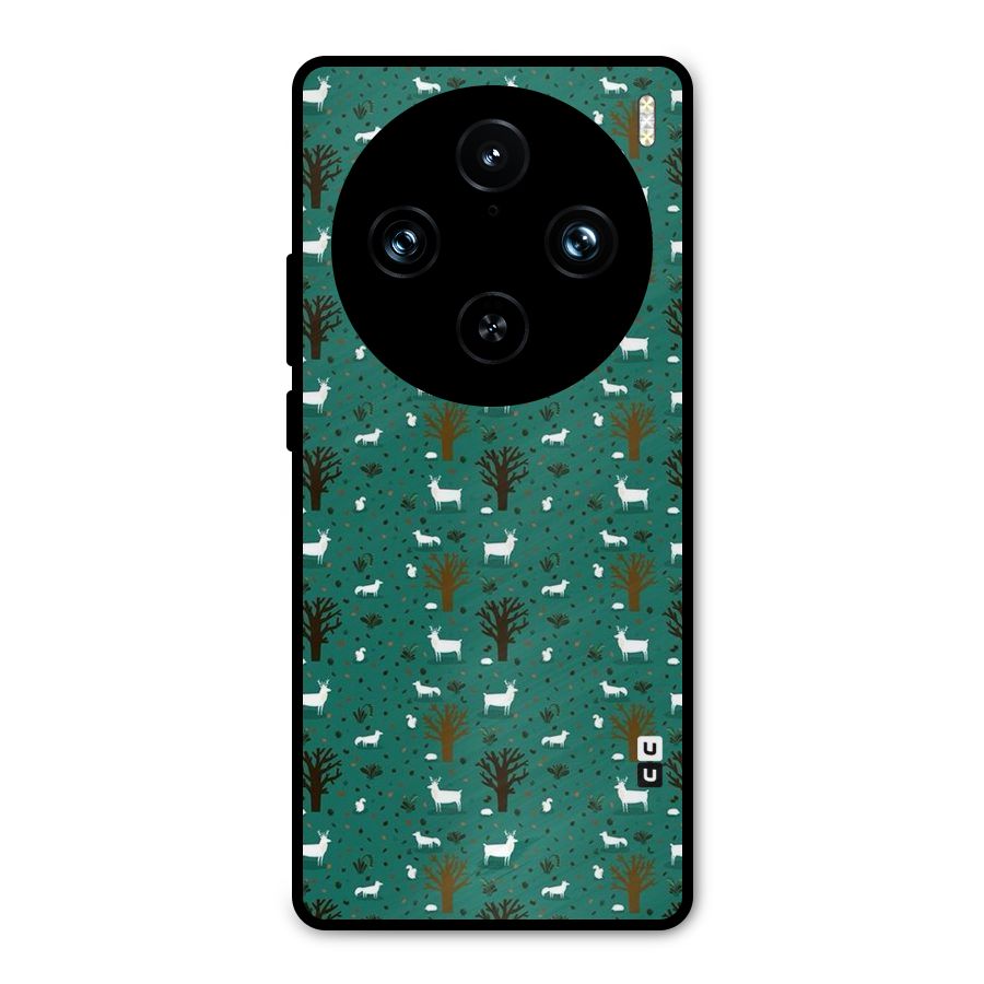 Animal Grass Pattern Metal Back Case for Vivo X100 Pro