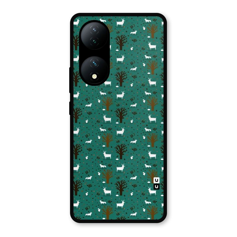 Animal Grass Pattern Metal Back Case for Vivo Y100a