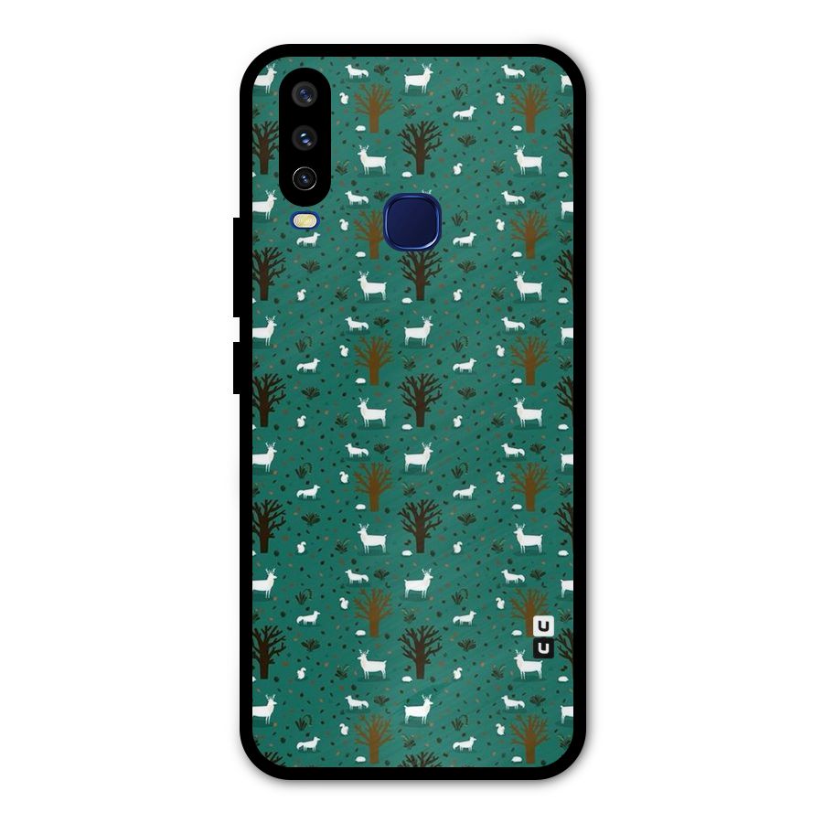 Animal Grass Pattern Metal Back Case for Vivo Y15