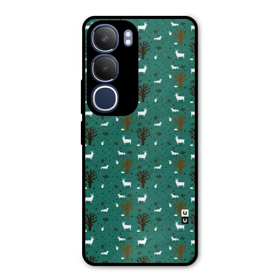 Animal Grass Pattern Metal Back Case for Vivo Y29