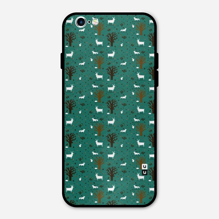 Animal Grass Pattern Metal Back Case for iPhone 6 6s