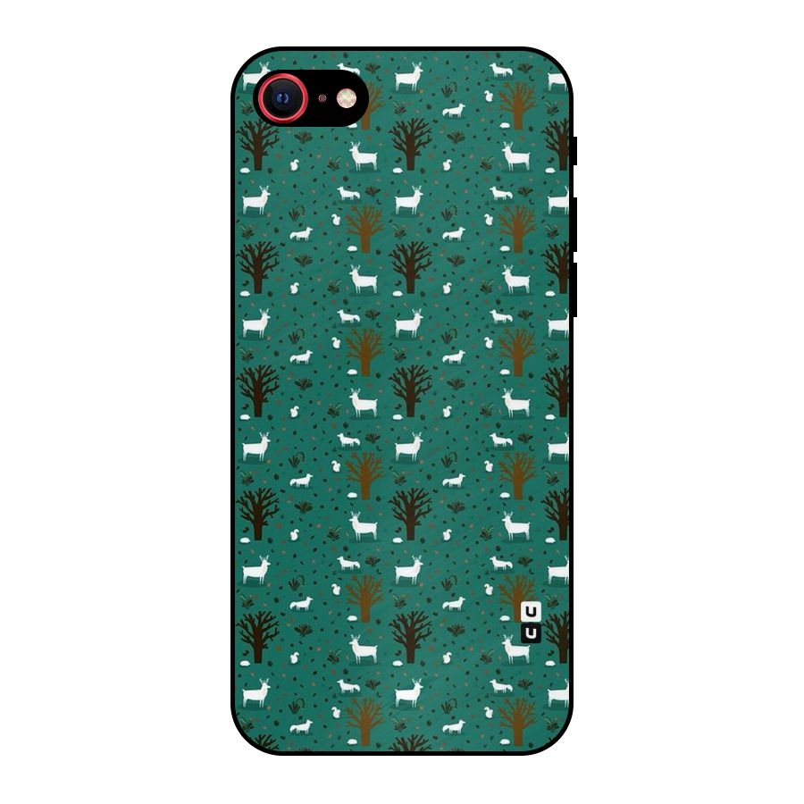 Animal Grass Pattern Metal Back Case for iPhone 7