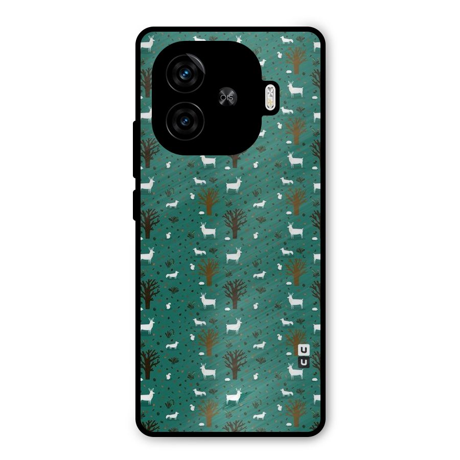 Animal Grass Pattern Metal Back Case for iQOO Neo 10R