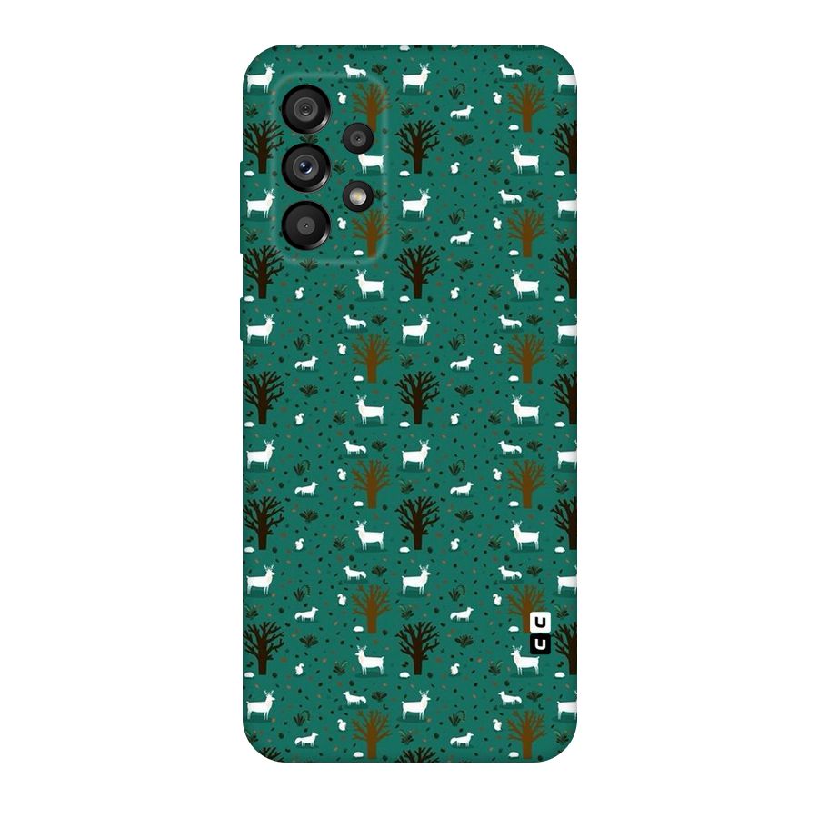 Animal Grass Pattern Original Polycarbonate Back Case for Galaxy A73 5G