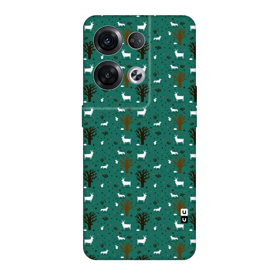 Animal Grass Pattern Original Polycarbonate Back Case for Oppo Reno8 Pro 5G