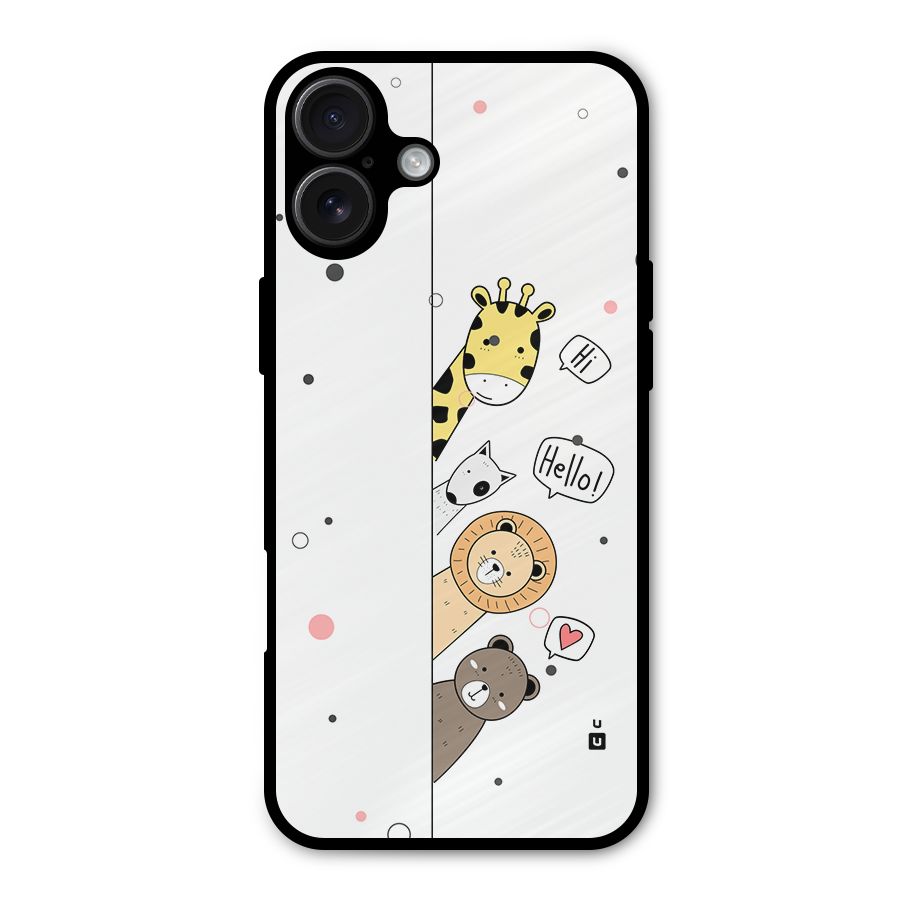 Animal Greetings Metal Back Case for iPhone 16 Plus