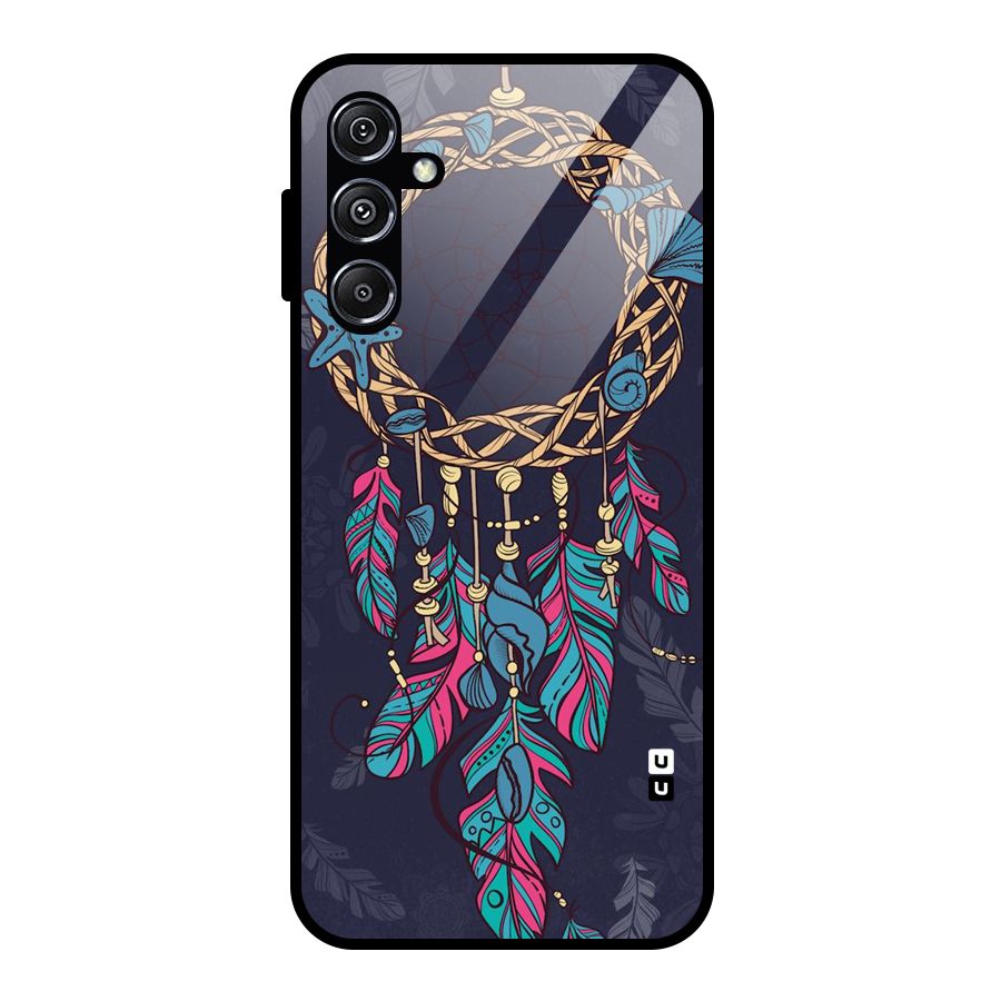 Animated Dream Catcher Glass Back Case for Galaxy M34 5G