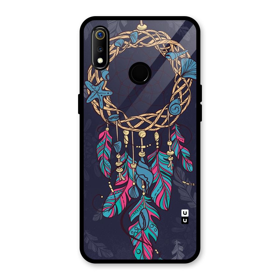 Animated Dream Catcher Glass Back Case for Realme 3i