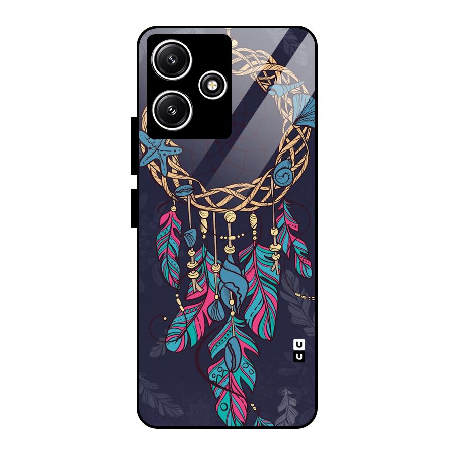 Animated Dream Catcher Glass Back Case for Redmi 12 5G