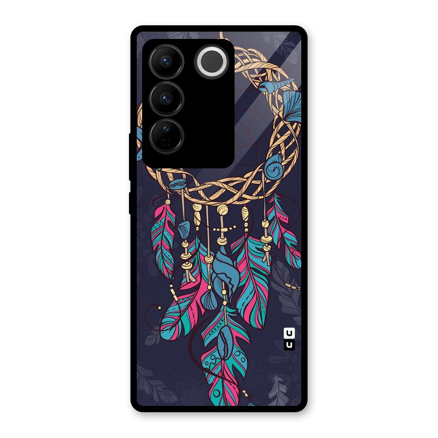 Animated Dream Catcher Glass Back Case for Vivo V27 Pro