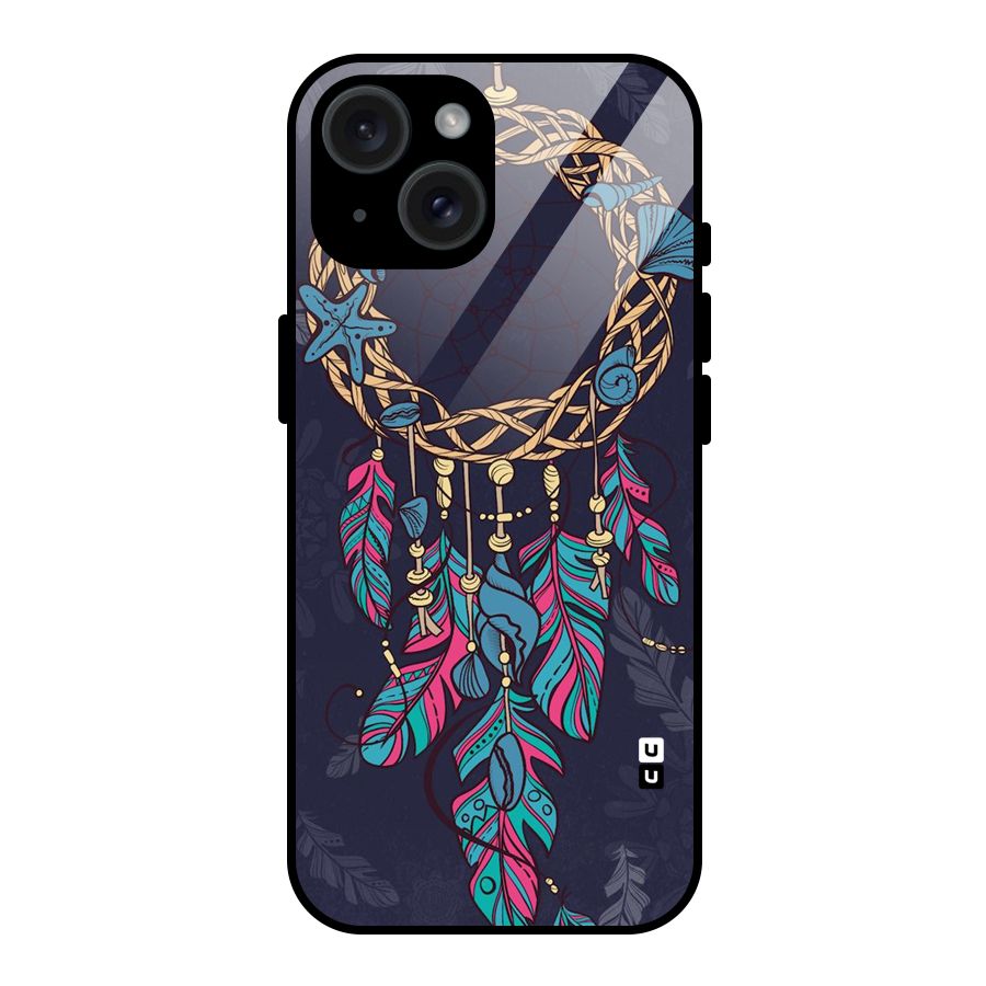 Animated Dream Catcher Glass Back Case for iPhone 15