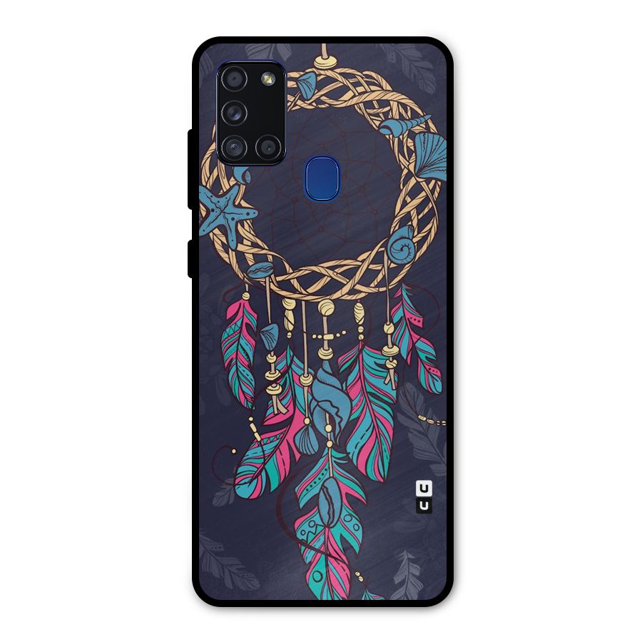 Animated Dream Catcher Metal Back Case for Galaxy A21s