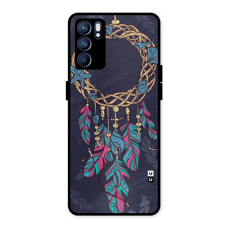 Animated Dream Catcher Metal Back Case for Oppo Reno6 5G