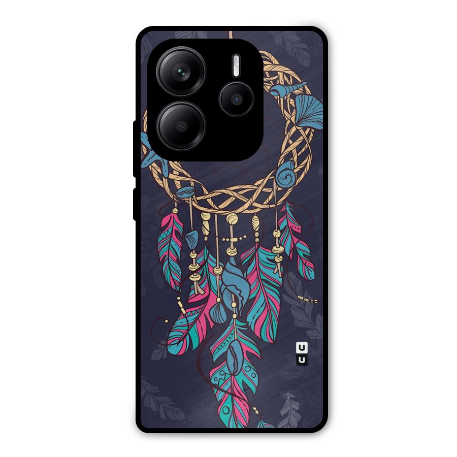 Animated Dream Catcher Metal Back Case for Redmi Note 14 5G
