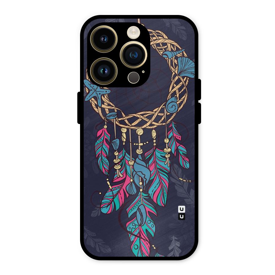 Animated Dream Catcher Metal Back Case for iPhone 14 Pro