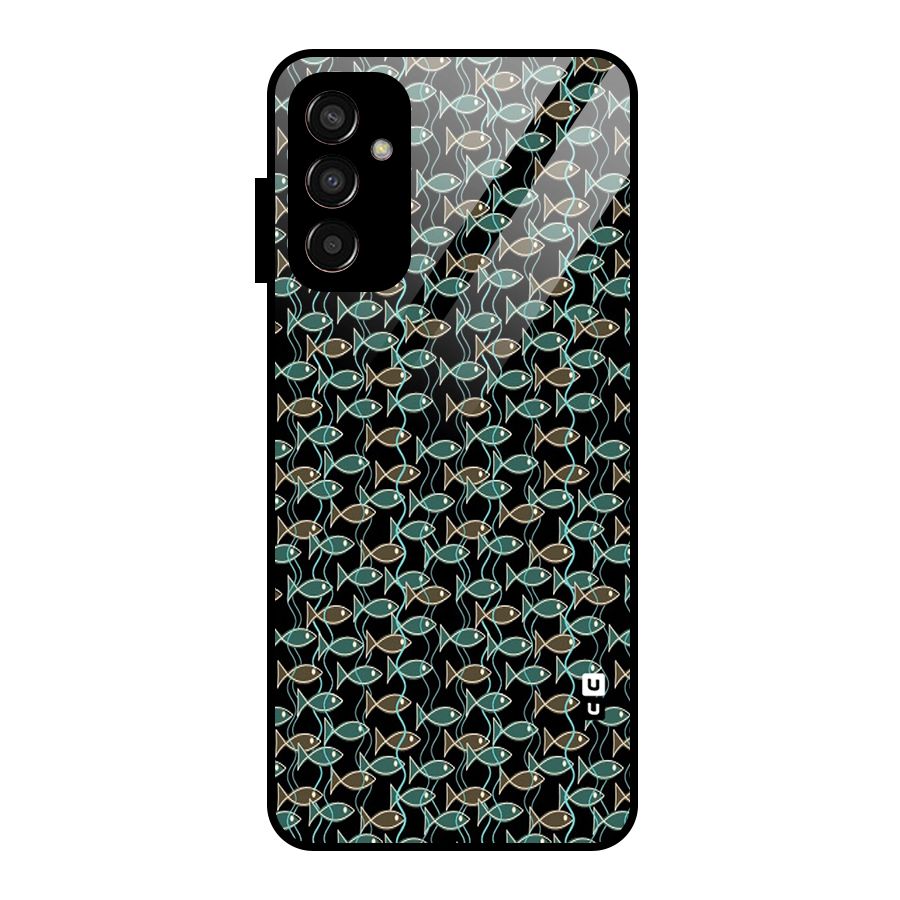 Animated Fishes Art Pattern Glass Back Case for Galaxy F13