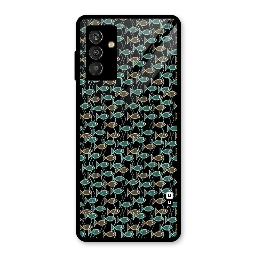 Animated Fishes Art Pattern Glass Back Case for Galaxy M13