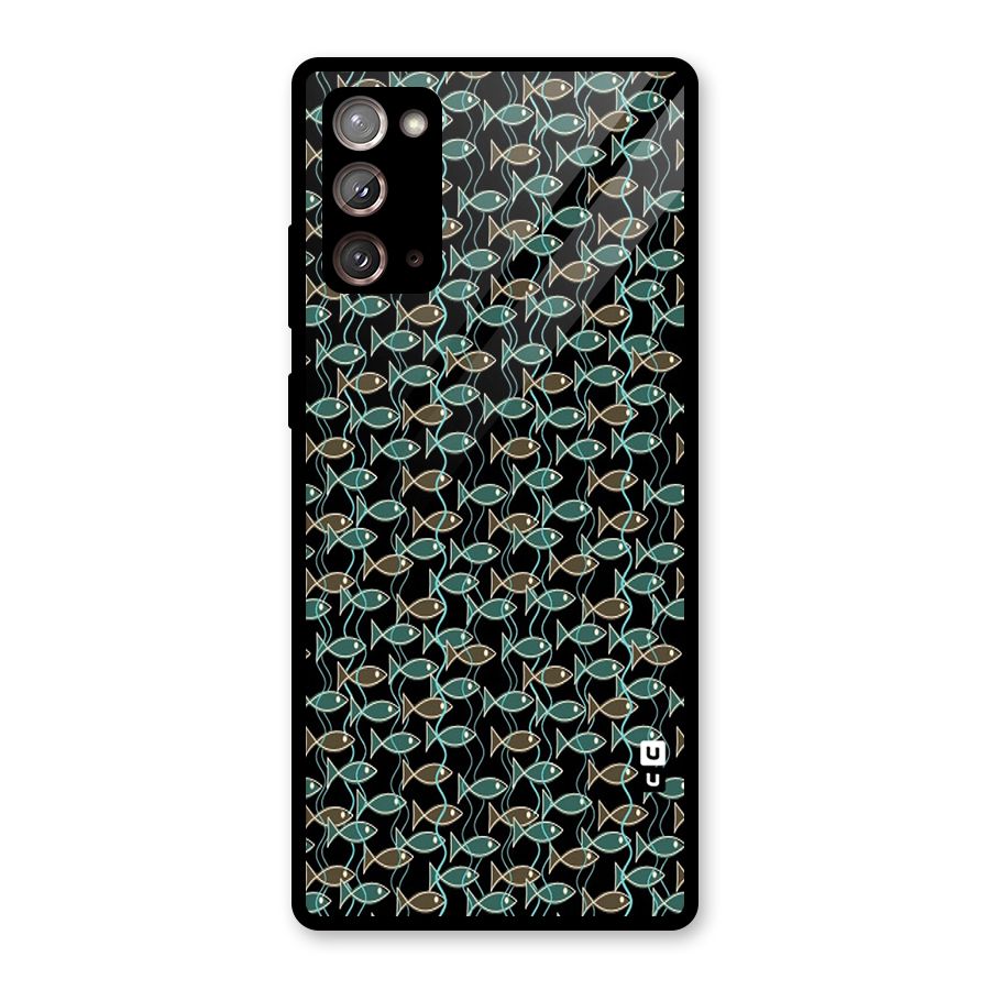 Animated Fishes Art Pattern Glass Back Case for Galaxy Note 20