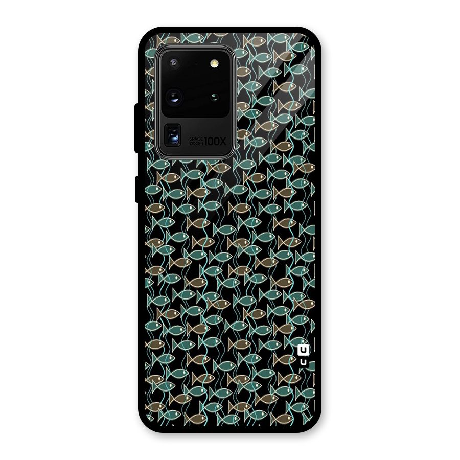 Animated Fishes Art Pattern Glass Back Case for Galaxy S20 Ultra