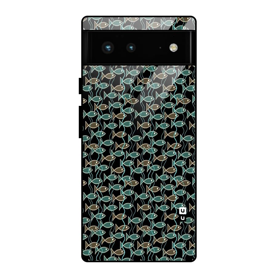Animated Fishes Art Pattern Glass Back Case for Google Pixel 6