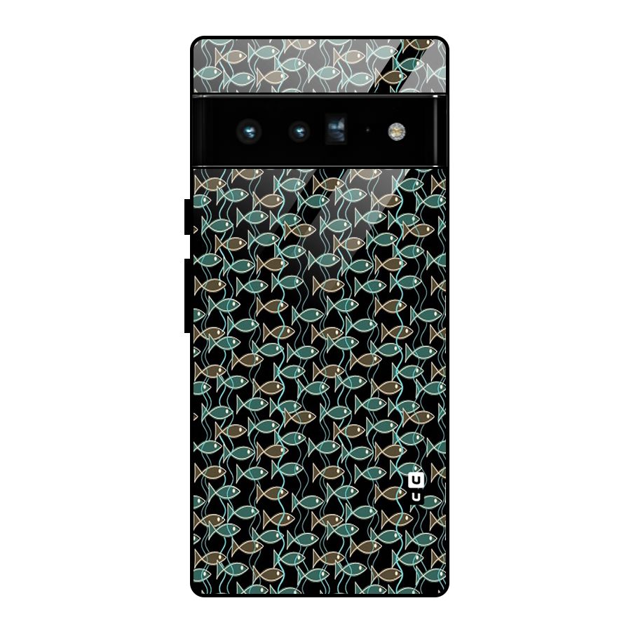 Animated Fishes Art Pattern Glass Back Case for Google Pixel 6 Pro