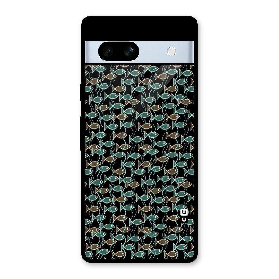 Animated Fishes Art Pattern Glass Back Case for Google Pixel 7a