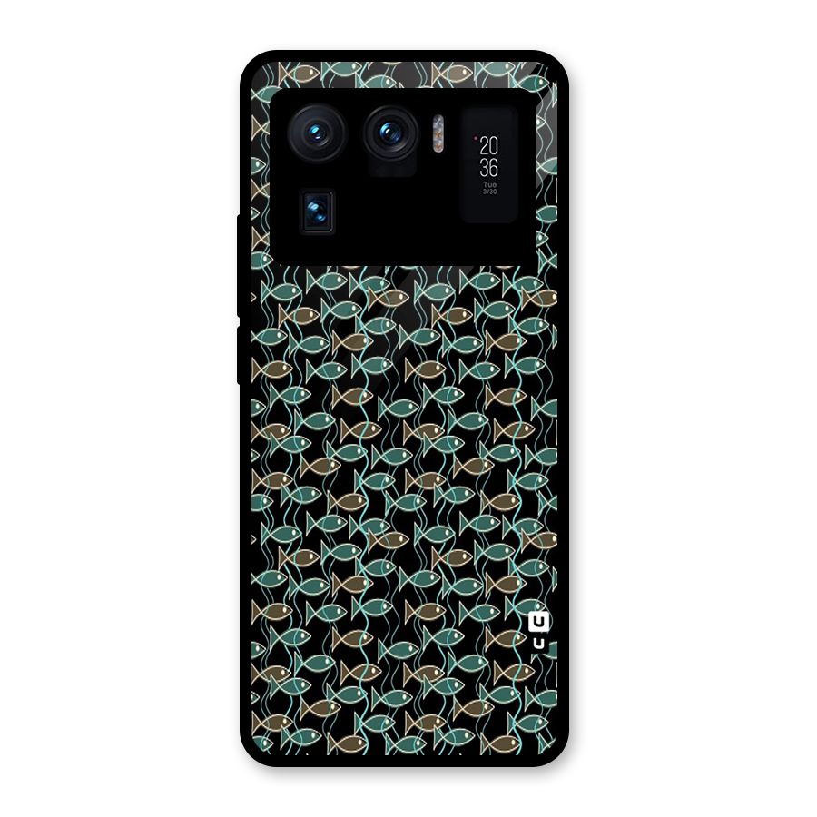 Animated Fishes Art Pattern Glass Back Case for Mi 11 Ultra
