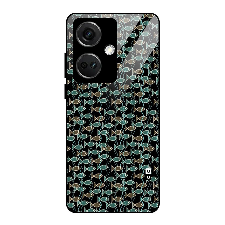 Animated Fishes Art Pattern Glass Back Case for OnePlus Nord CE 3 5G
