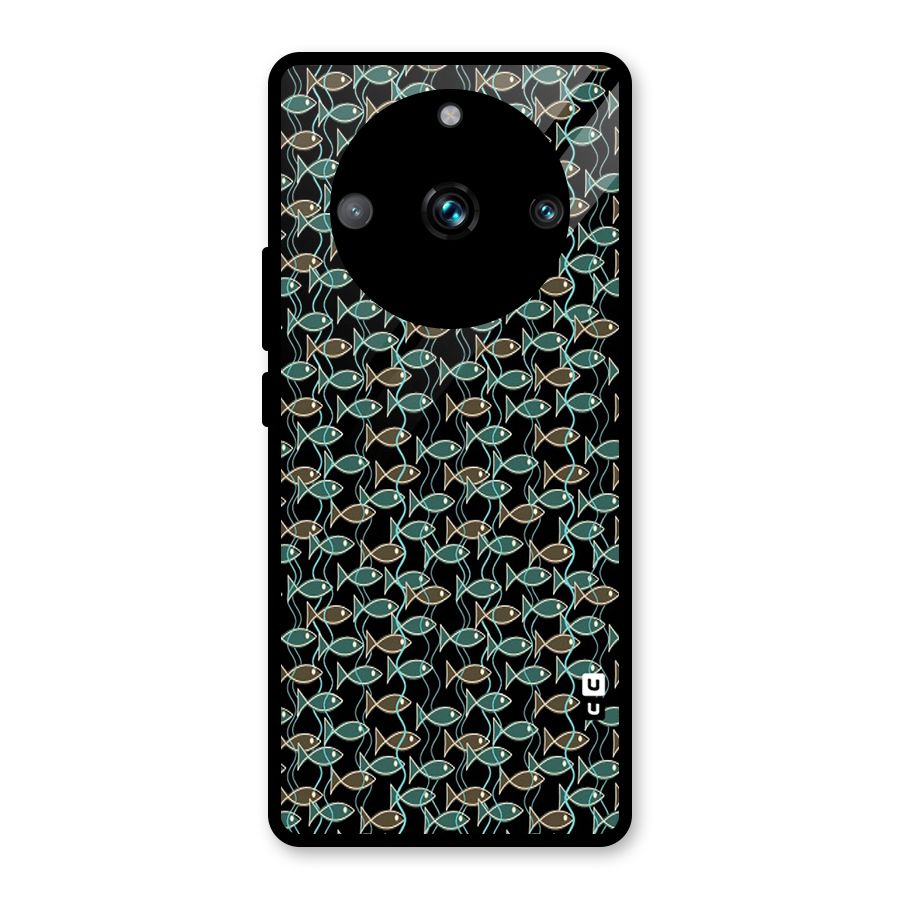 Animated Fishes Art Pattern Glass Back Case for Realme 11 Pro Plus