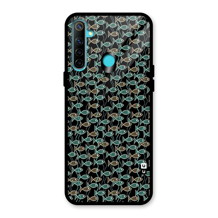 Animated Fishes Art Pattern Glass Back Case for Realme Narzo 10