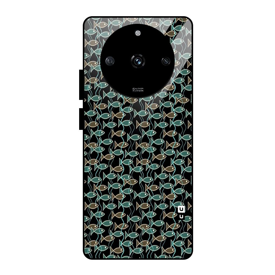 Animated Fishes Art Pattern Glass Back Case for Realme Narzo 60 5G
