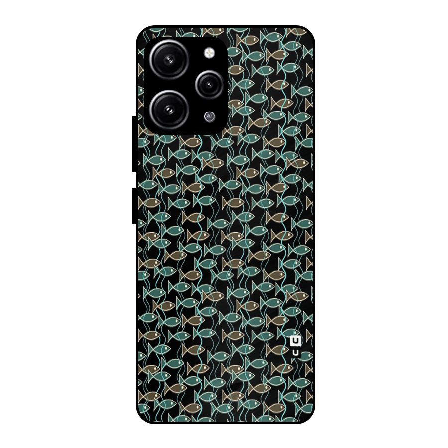 Animated Fishes Art Pattern Glass Back Case for Redmi 12 4G