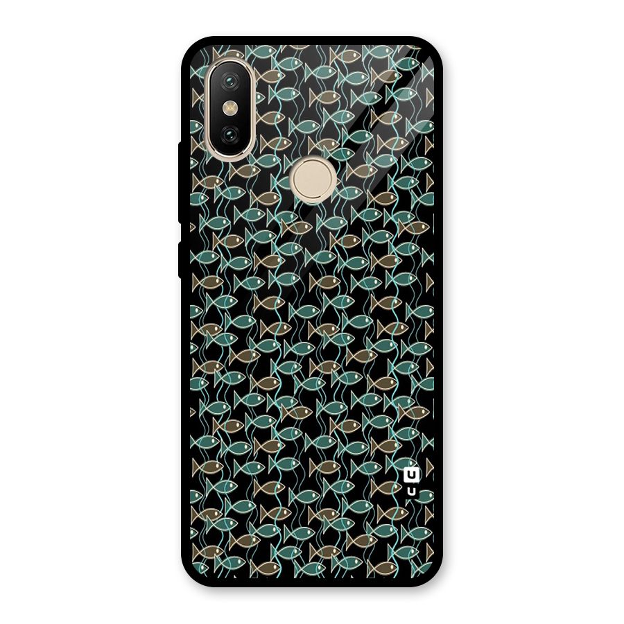 Animated Fishes Art Pattern Glass Back Case for Redmi A2