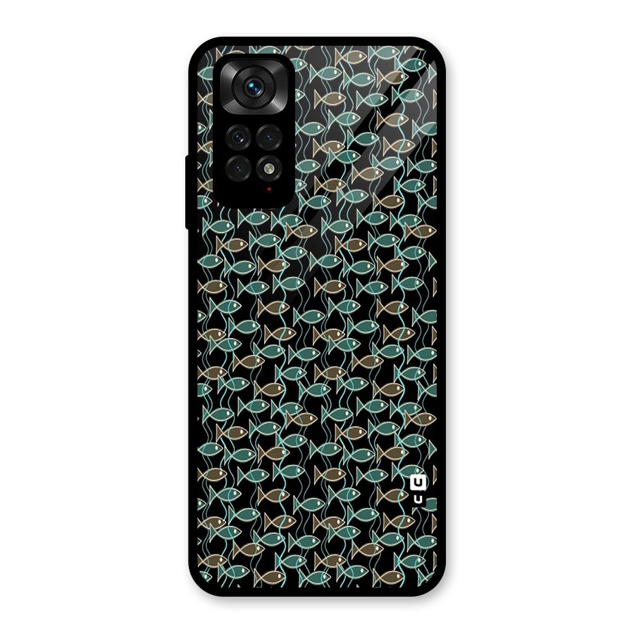 Animated Fishes Art Pattern Glass Back Case for Redmi Note 11S