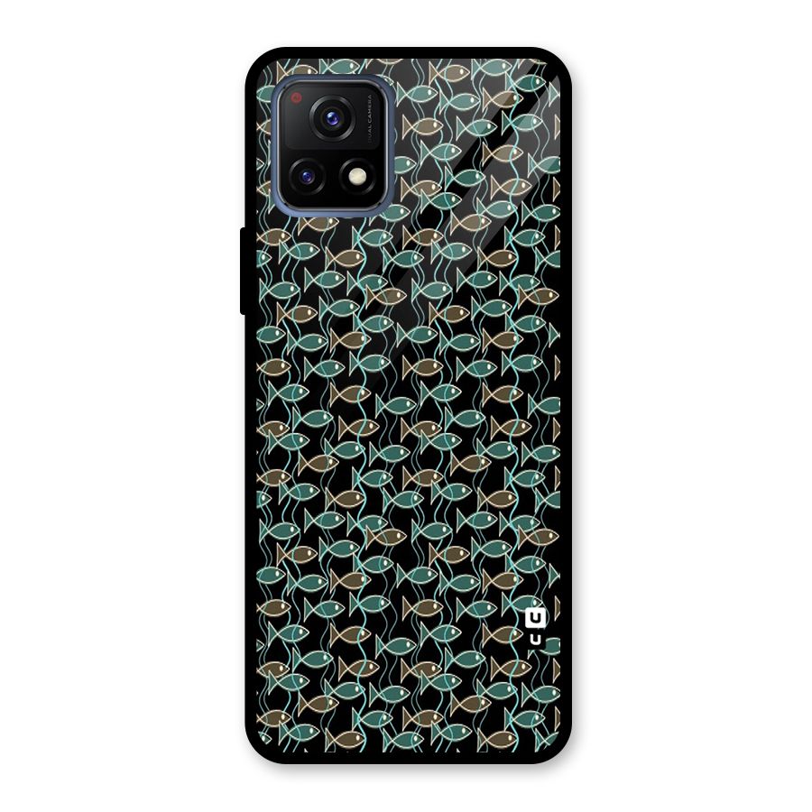 Animated Fishes Art Pattern Glass Back Case for Vivo Y72 5G