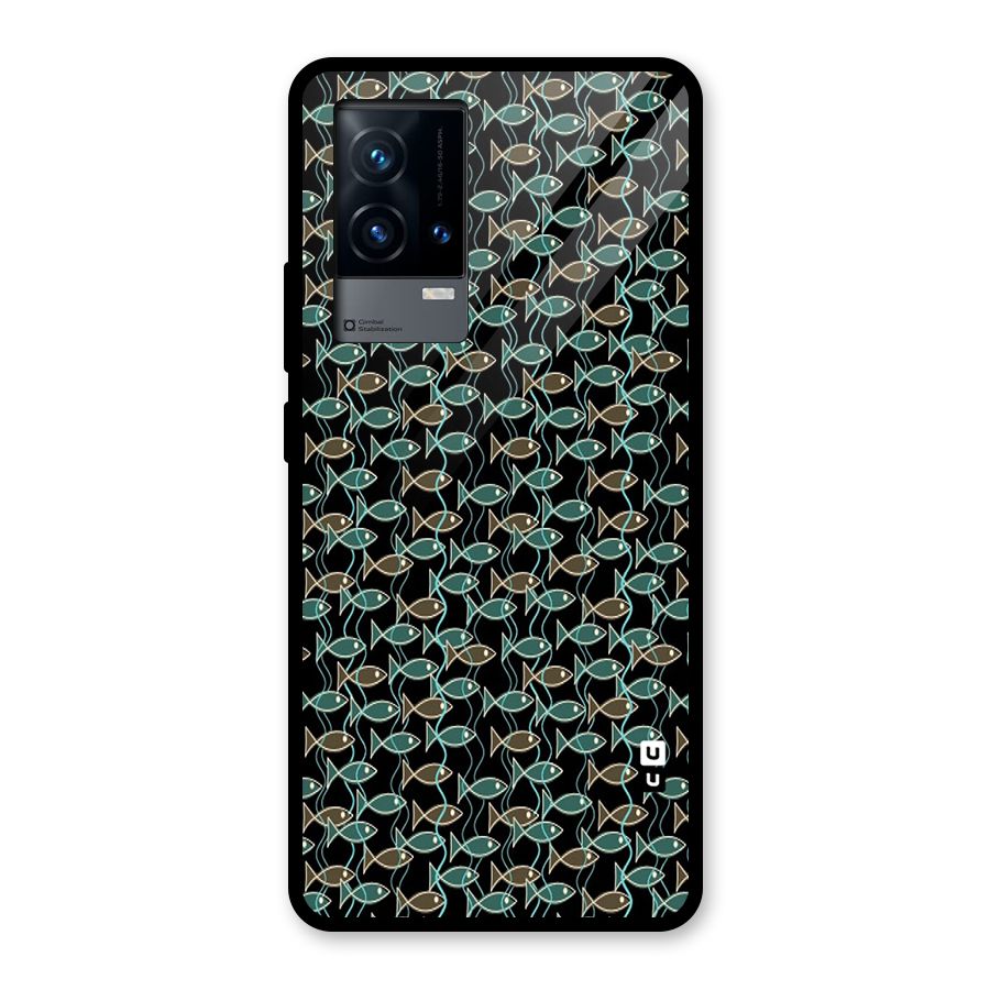 Animated Fishes Art Pattern Glass Back Case for iQOO 9 5G