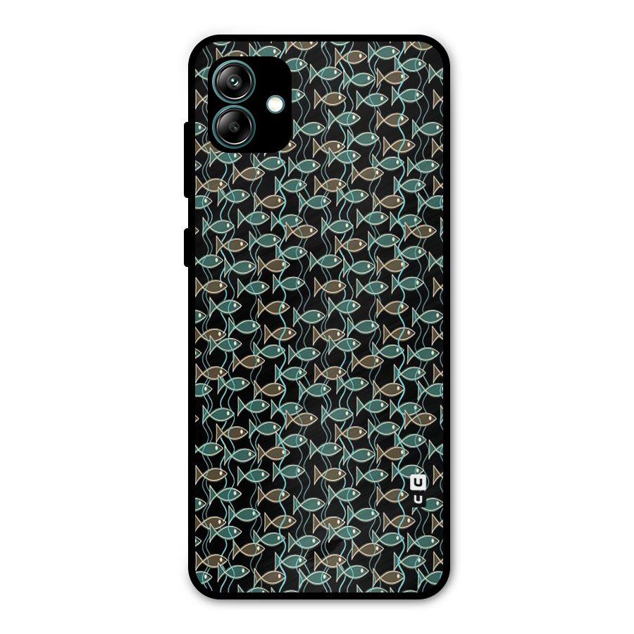 Animated Fishes Art Pattern Metal Back Case for Galaxy A04