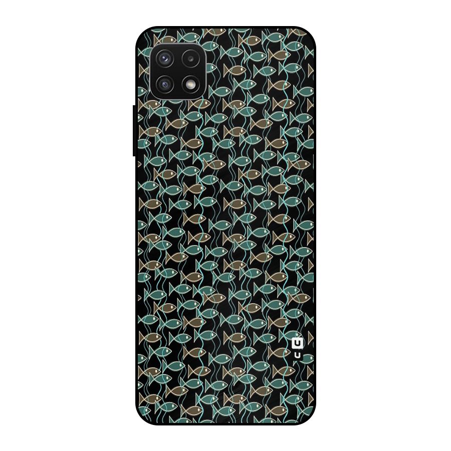 Animated Fishes Art Pattern Metal Back Case for Galaxy A22 5G