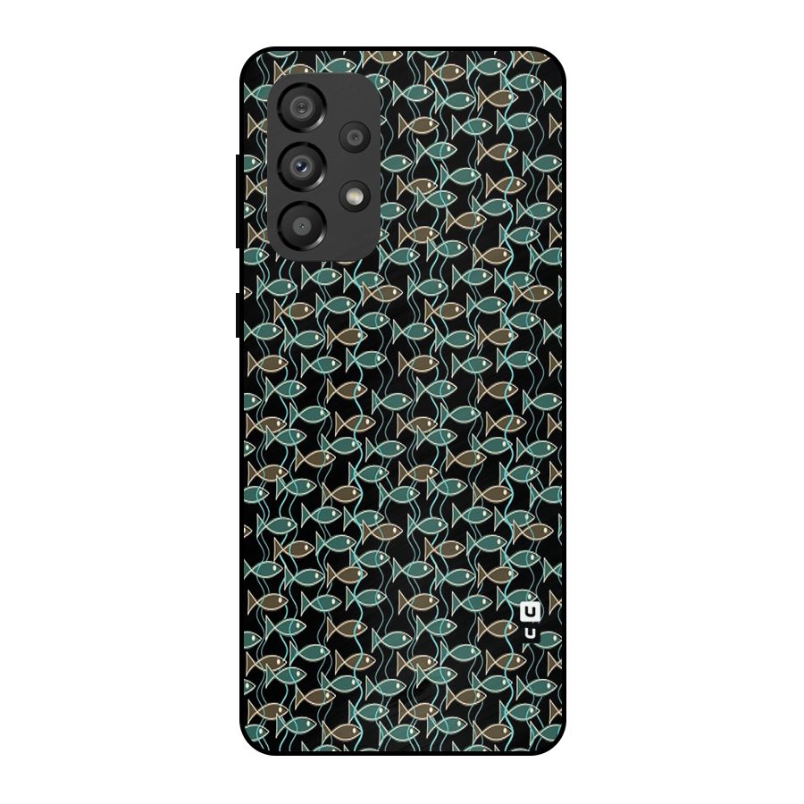 Animated Fishes Art Pattern Metal Back Case for Galaxy A33 5G