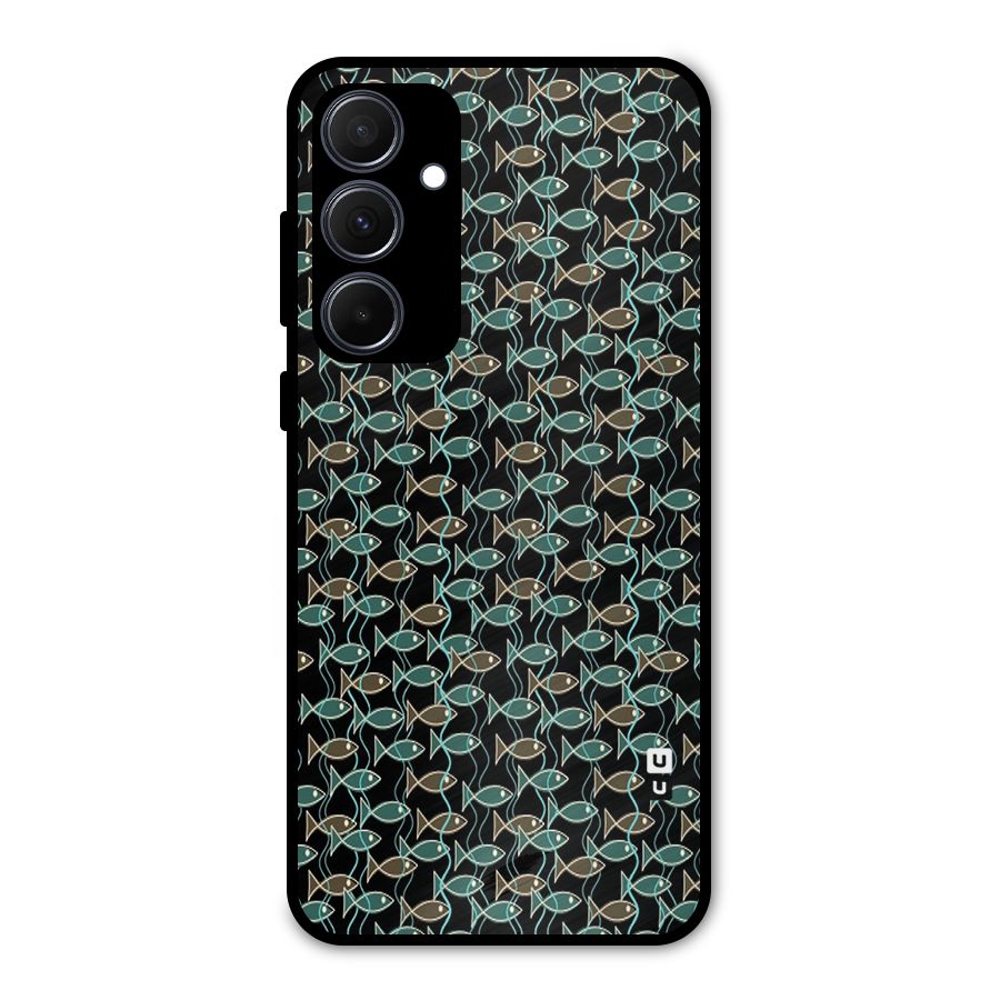 Animated Fishes Art Pattern Metal Back Case for Galaxy A35