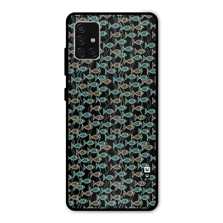 Animated Fishes Art Pattern Metal Back Case for Galaxy A51