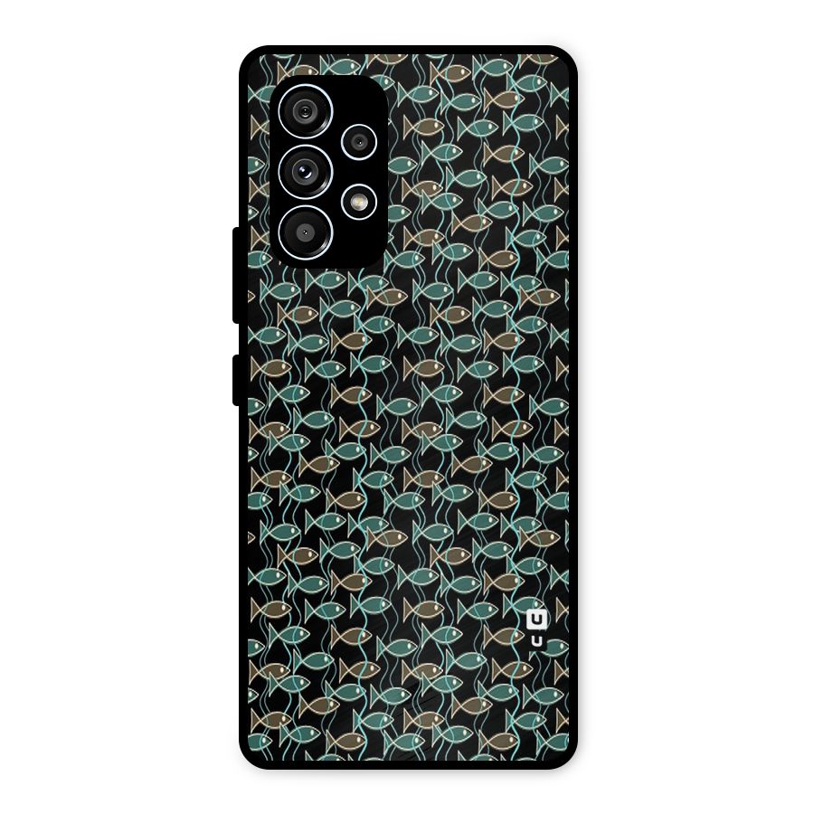 Animated Fishes Art Pattern Metal Back Case for Galaxy A53 5G