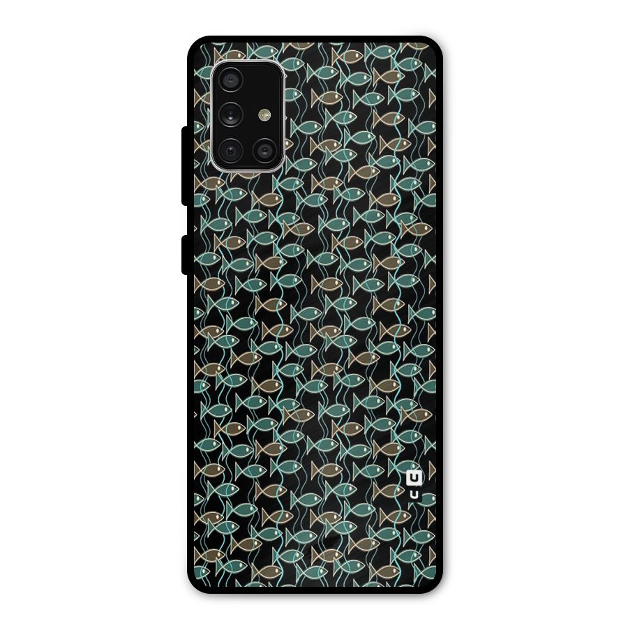 Animated Fishes Art Pattern Metal Back Case for Galaxy A71