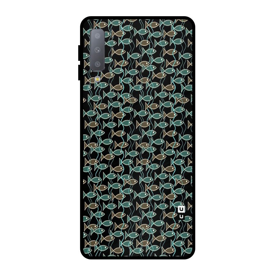 Animated Fishes Art Pattern Metal Back Case for Galaxy A7 (2018)