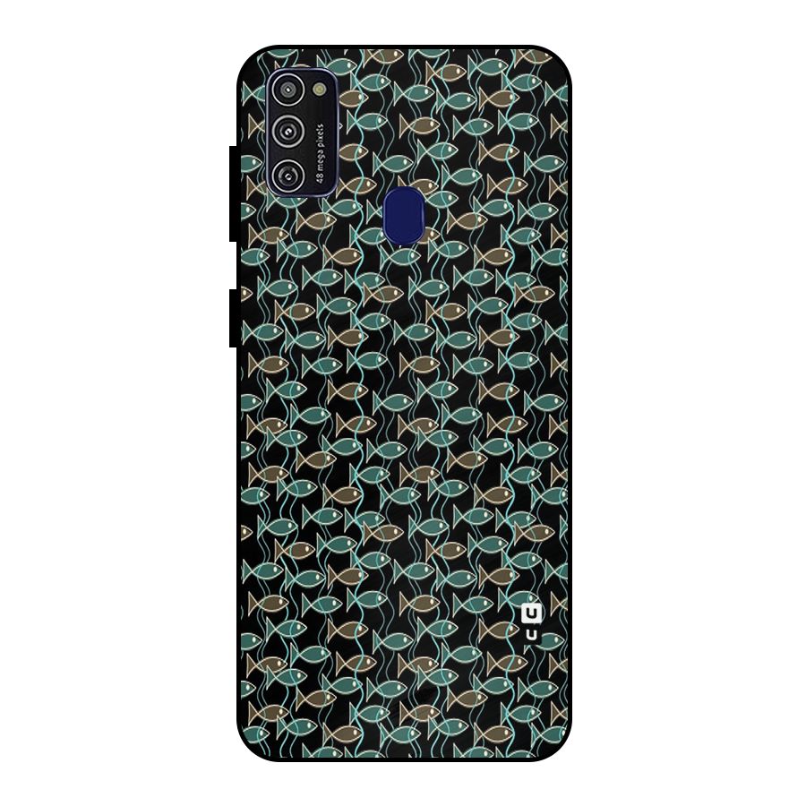 Animated Fishes Art Pattern Metal Back Case for Galaxy M30s