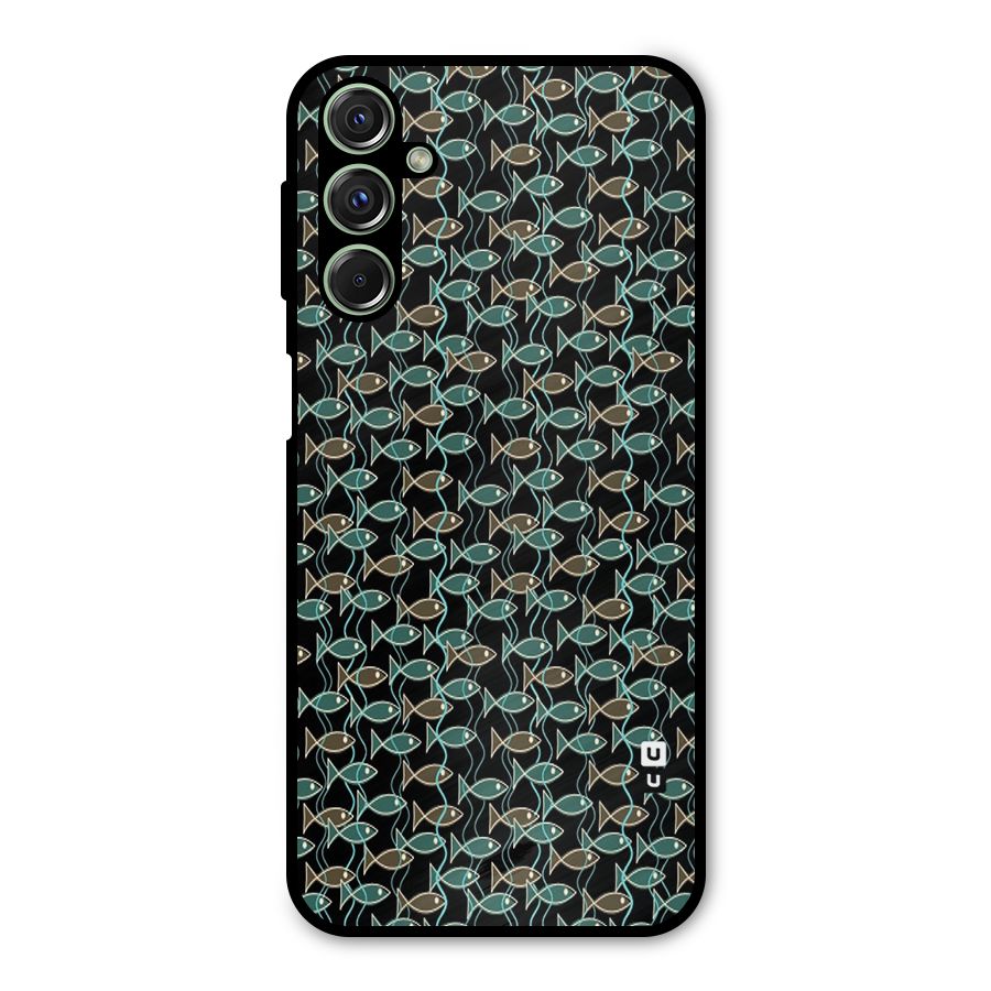 Animated Fishes Art Pattern Metal Back Case for Galaxy M34