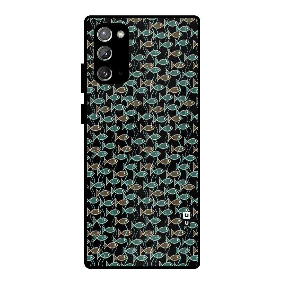 Animated Fishes Art Pattern Metal Back Case for Galaxy Note 20